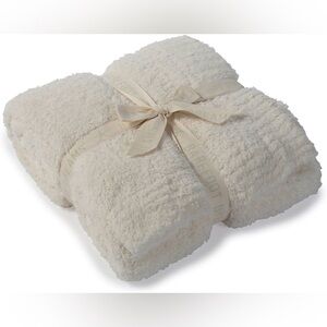 Barefoot Dreams CozyChic Plush  Throw in Cream 54” x 72”